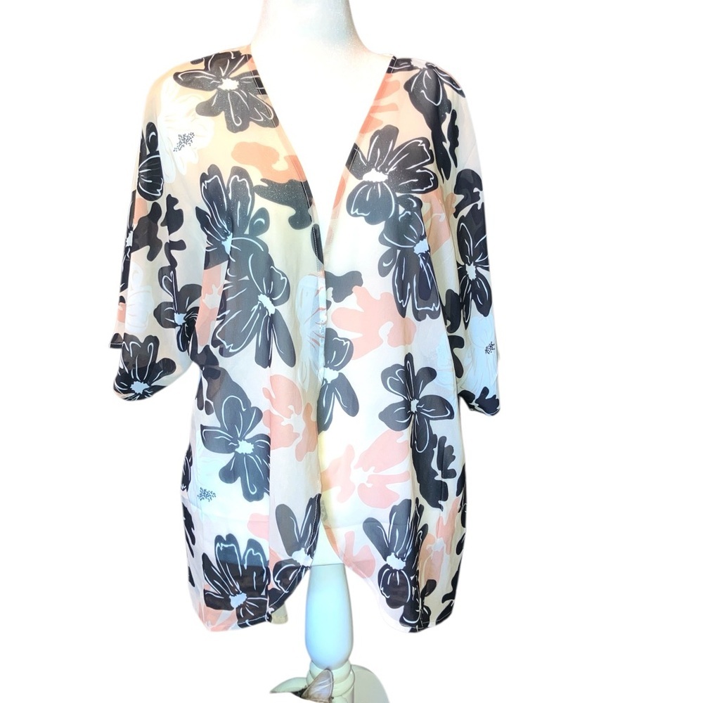 Sheer Kimono cover-up  - OSFM